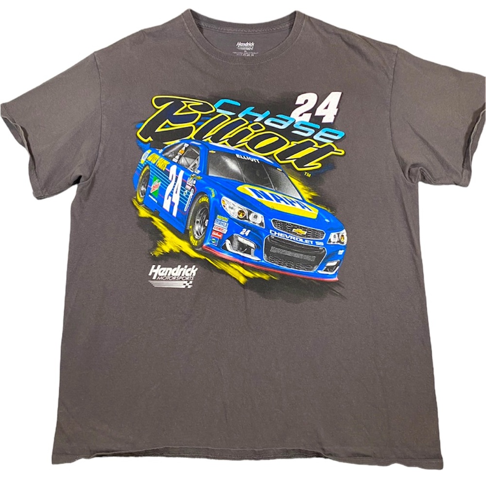 NASCAR Chase Elliott Mens T Shirt XL Gray NAPA #24 Short Sleeve Crew Neck Cotton